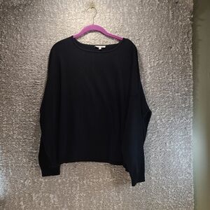 Lisa Todd Black Dolman Drop Shoulder Pullover Sweater Size Medium Sequin Accents